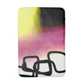 ブロックチェーン：抽象芸術ピンク、黄、黒、白 バスマット (正面縦)