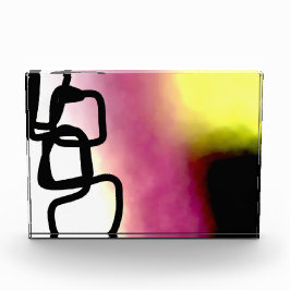 ブロックチェーン：抽象芸術ピンク、黄、黒、白 フォトブロック