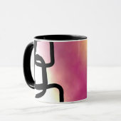 ブロックチェーン：抽象芸術ピンク、黄、黒、白 マグカップ (正面左)