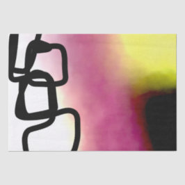 ブロックチェーン：抽象芸術ピンク、黄、黒、白 薄葉紙