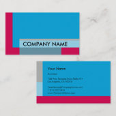 ブロックデザインブルーレッド 名刺 (正面/裏面)