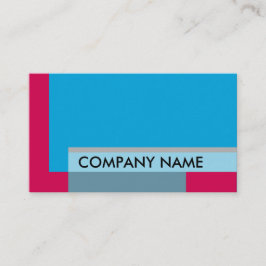 ブロックデザインブルーレッド 名刺