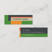 ブロックデザインミニBC、グレーグリーン スキニー名刺 (正面/裏面)