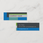 ブロックデザインミニBC、グレーブルー スキニー名刺 (正面/裏面)