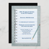 ブロックノート引退 招待状 (正面/裏面)