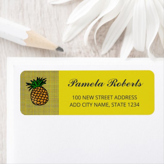 ブロックパターン上のパイナップル ラベル (インサイチュ)