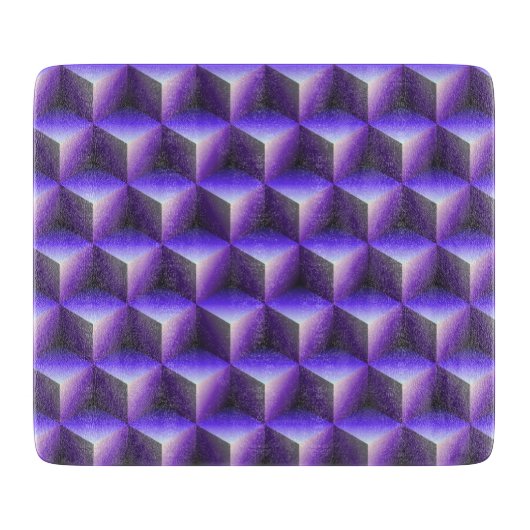 ブロックパターン抽象芸術 カッティングボード (正面)