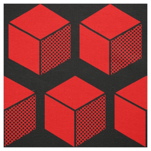 ブロックパターン02 – 黒の赤 ファブリック (見本)