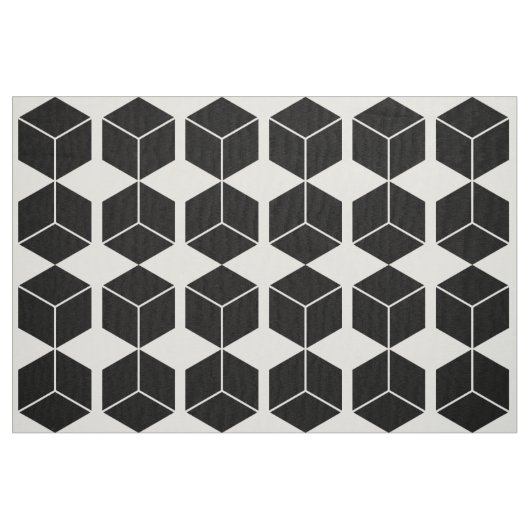 ブロックパターン – 白の上に黒 ファブリック (ファットクウォーター)