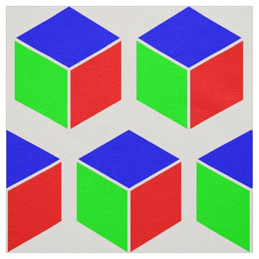 ブロックパターン – 赤、緑、青 ファブリック (見本)