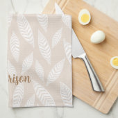 ブロックパーソナライズされたプリント葉キッチン茶タオル キッチンタオル (四つ折り)