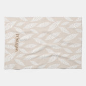 ブロックパーソナライズされたプリント葉キッチン茶タオル キッチンタオル (横)