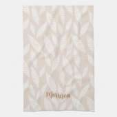 ブロックパーソナライズされたプリント葉キッチン茶タオル キッチンタオル (縦)