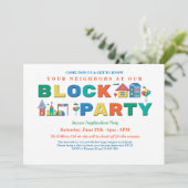 ブロックパーティの招待状カスタム 招待状 (スタンド正面)