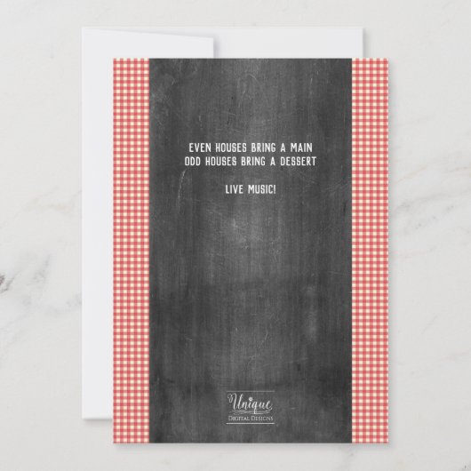 ブロックパーティの招待状夏通りパーティーHOA 招待状 (裏面)