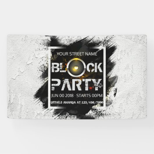 ブロックパーティーのカスタム招待状 横断幕 (横)