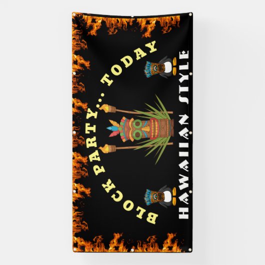 ブロックパーティーハワイスタイルバナー 横断幕 (縦)