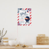 ブロックパーティー7月4日BBQ通りパーティー近隣 ポスター (キッチン)