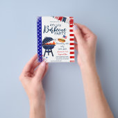 ブロックパーティー7月4日BBQ通りパーティー近隣P チラシ (手)