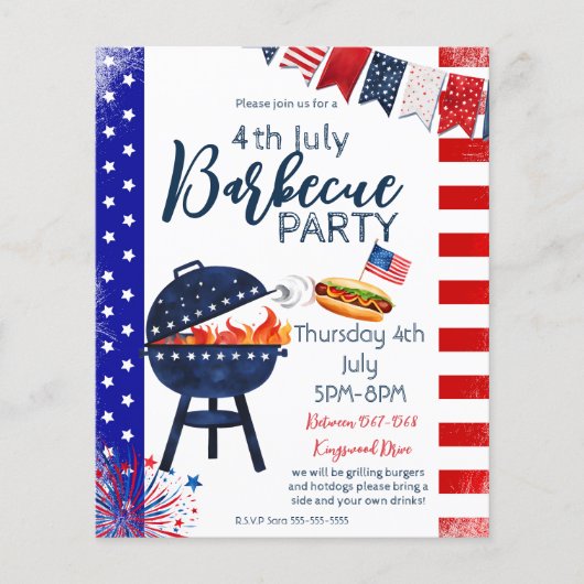 ブロックパーティー7月4日BBQ通りパーティー近隣P チラシ (正面)