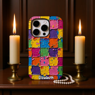 ブロックパーティー:抽象芸術Impasto iPhone 16 Proケース