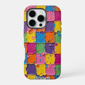 ブロックパーティー:抽象芸術Impasto iPhoneケース (裏面)