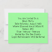 ブロックパーティ ストリート アベニュー グリッド パターン インビテーション (裏面)