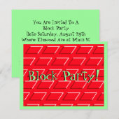 ブロックパーティ ストリート アベニュー グリッド パターン インビテーション (正面/裏面)