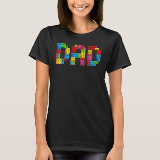 ブロックビルダー誕生日少年の男性パパマスターBui Tシャツ (正面)