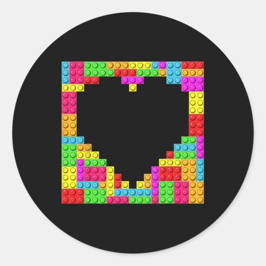 ブロックブリック建物マスタービルダーハート値 ラウンドシール (正面)