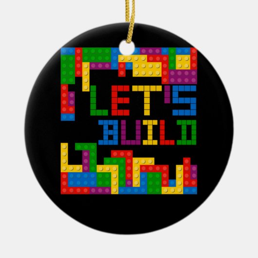 ブロックブリック建物マスタービルダーPuを構築しよう セラミックオーナメント (正面)