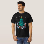 ブロックブリック建物姿メリークリスマスマ Tシャツ (正面フル)