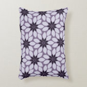 ブロックプリントタイル花パープル アクセントクッション (正面(垂直))