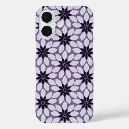 ブロックプリントタイル花パープル Case-Mate iPhoneケース (裏面)