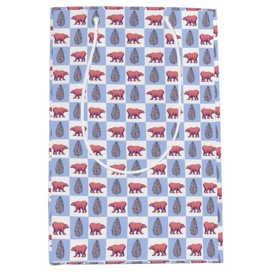 ブロックプリントトピアリー&ポーラベア ミディアムペーパーバッグ (正面)