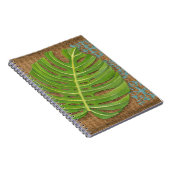 ブロックプリントパームオンウィッカー背景 ノートブック (右側)