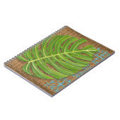 ブロックプリントパームオンウィッカー背景 ノートブック (左側)