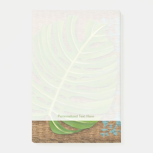 ブロックプリントパームオンウィッカー背景 ポストイット (正面)