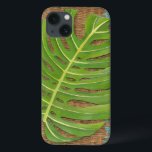 ブロックプリントパームオンウィッカー背景 iPhone 13ケース<br><div class="desc">チャリヤ・ザリスはこのブロックプリントのヤシの作品を作った。籐の背景の茶色は、ヤシの葉自然が感じ止まるために目まいがする。自分もしのヤシの木を所有できない次の事最高のだ！</div>