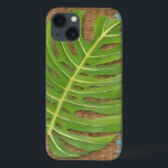 ブロックプリントパームオンウィッカー背景 iPhone 13ケース<br><div class="desc">チャリヤ・ザリスはこのブロックプリントのヤシの作品を作った。籐の背景の茶色は、ヤシの葉自然が感じ止まるために目まいがする。自分もしのヤシの木を所有できない次の事最高のだ！</div>