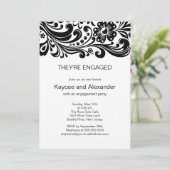 ブロックプリントフローラ旋回婚約招待状 招待状 (スタンド正面)