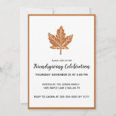 ブロックプリントメープルリーフフレンドシップ 招待状 (正面)