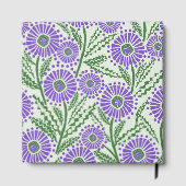 ブロックプリントラベンダーグリーン及び白フローラデザイン ゲストブック (裏面)