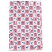 ブロックプリントロータスフラワーズ&ラクダ ミディアムペーパーバッグ (正面)