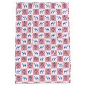 ブロックプリントロータスフラワーズ&ラクダ ミディアムペーパーバッグ (裏面)