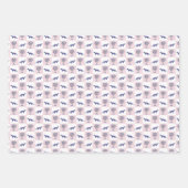 ブロックプリント植物及び動物 ラッピングペーパーシート (正面3)