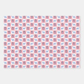 ブロックプリント植物及び動物 ラッピングペーパーシート (正面)