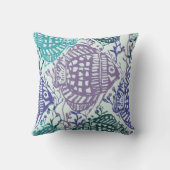 ブロックプリント魚及び海藻 クッション (裏面)