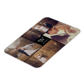 ブロックモダンの結婚モノグラムのコラージュ磁石 マグネット (左側)