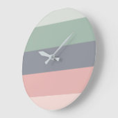 ブロックモダンストライプパステルパターン大きな時計 ラージ壁時計 (傾斜)